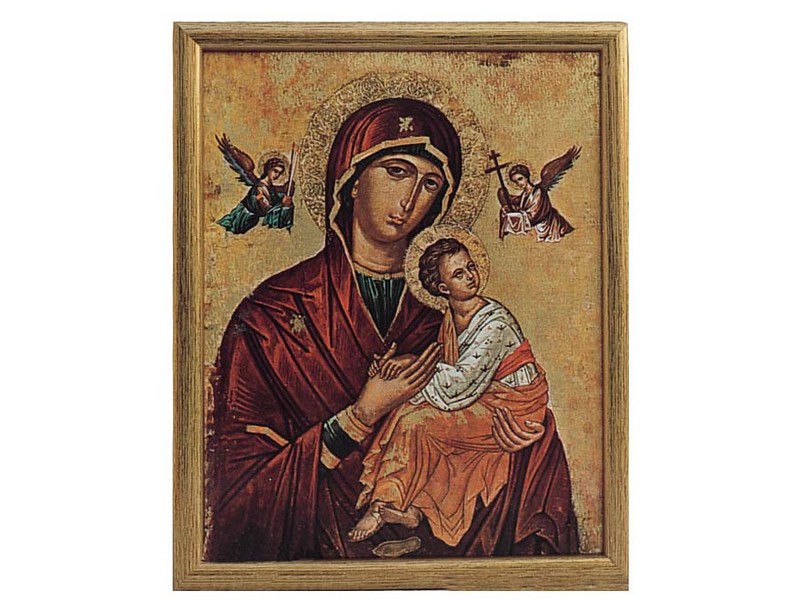 Bild Madonna mit Holzrahmen u. Glas 22x27 cm