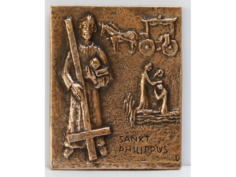 Bronze-Relief Philippus 12x10 cm