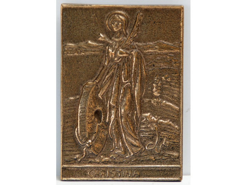 Bronze-Relief Christina 8,5 x 6 cm