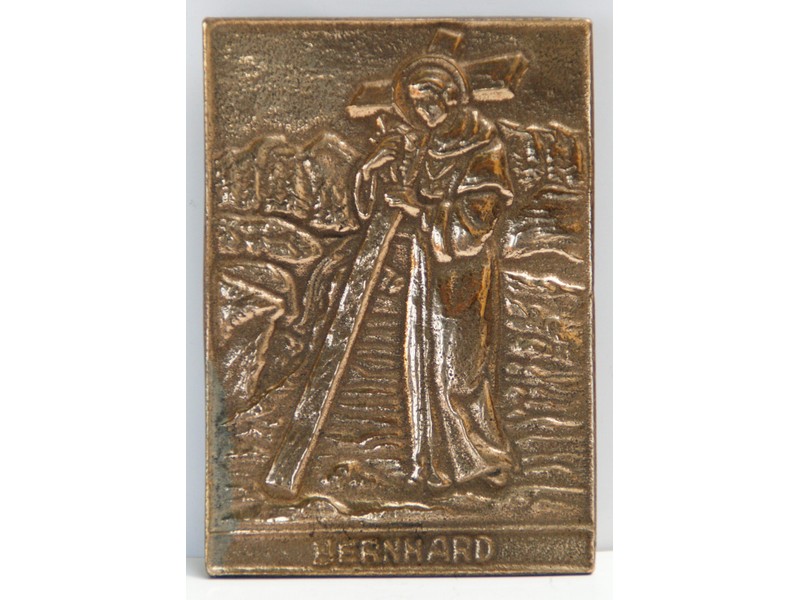 Bronze-Relief Bernhard 8,5 x 6 cm