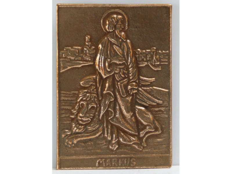 Bronze-Relief Markus 8,5 x 6 cm