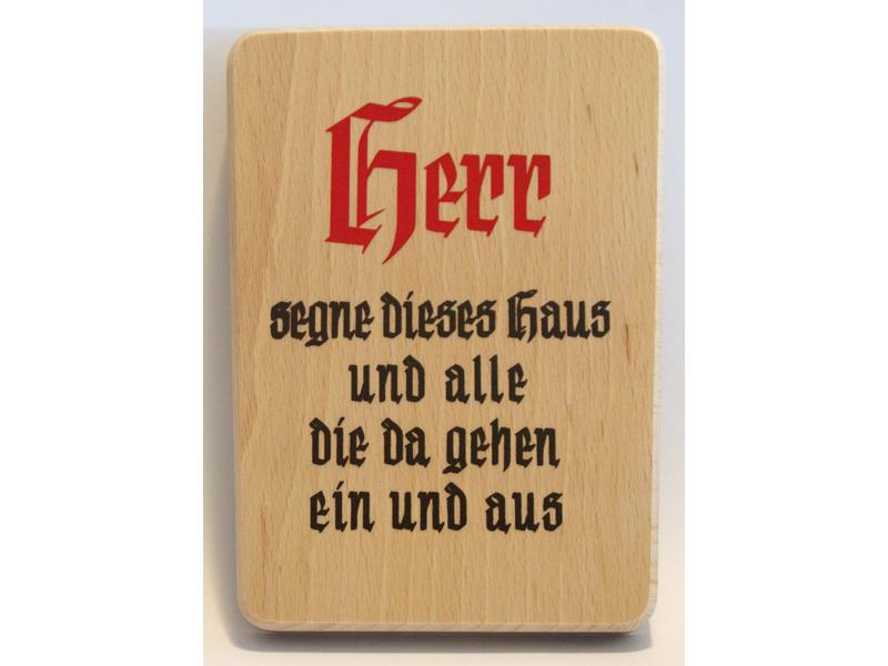 Holzspruch \'Herr segne dieses Haus...\' 15x11 cm