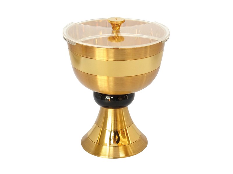 Ciborium mit Plexiglasdeckel und schwarzem Knauf H: 15 cm