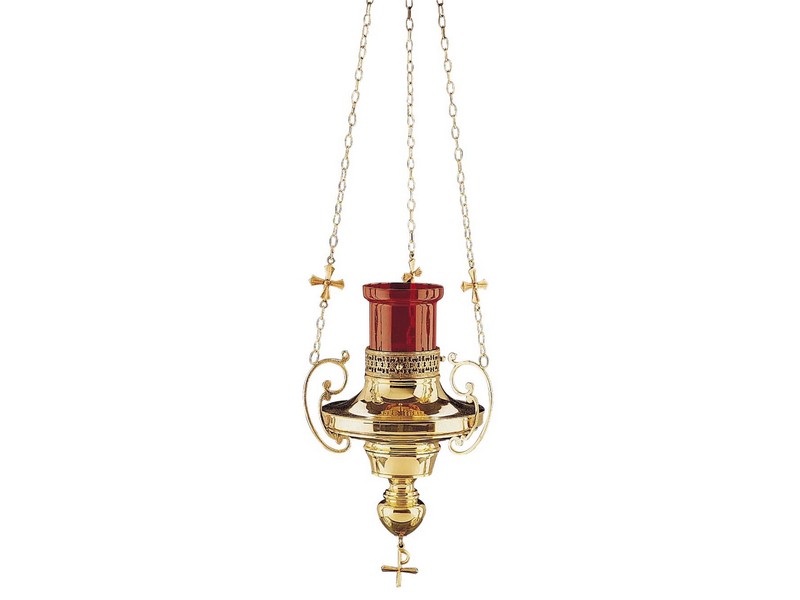 Ewiglichtampel Messing H: 82 cm, ohne Glas Ewiglichtampel Messing H: 82 cm, ohne Glas