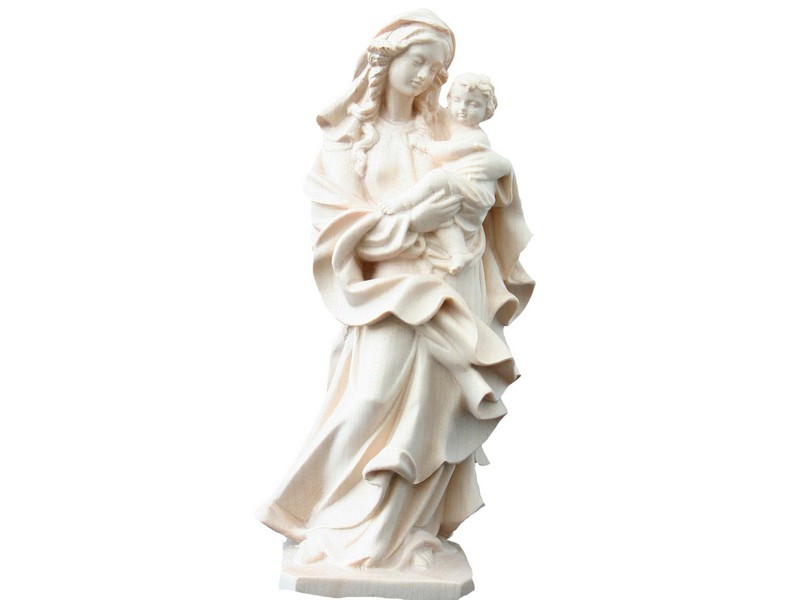 Madonna mit Kind geschnitzt 25 cm natur