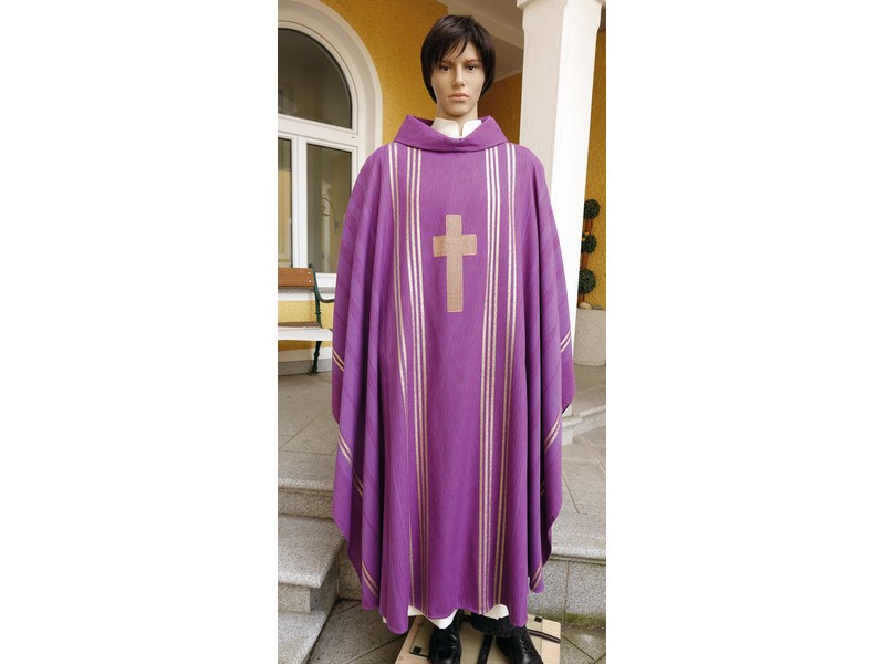 Casel 'Padova' violett goldenes Kreuz ungefüttert Casel 'Padova' violett goldenes Kreuz ungefüttert