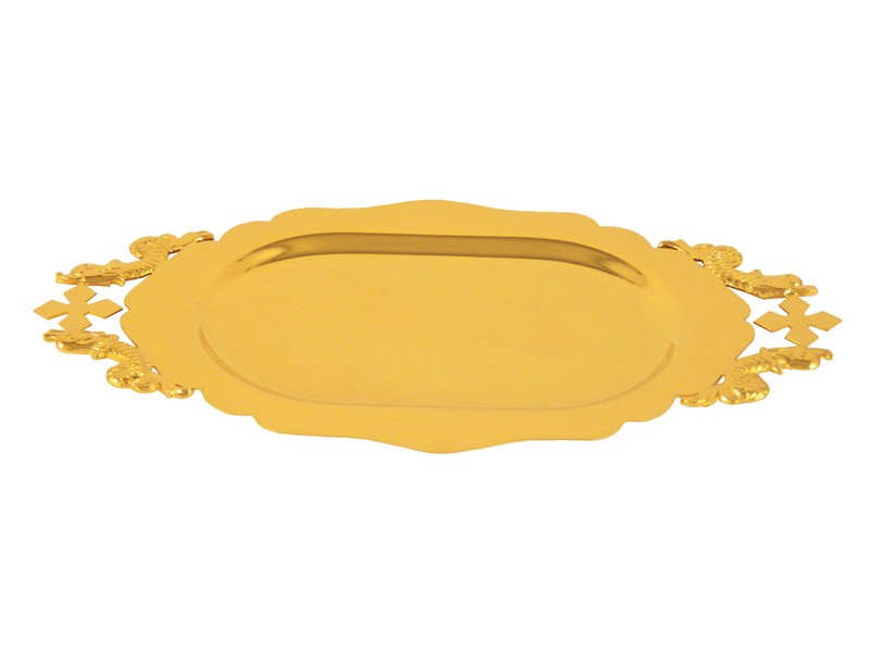 Kommunionpatene, Messing vergoldet, 26 x 15 cm