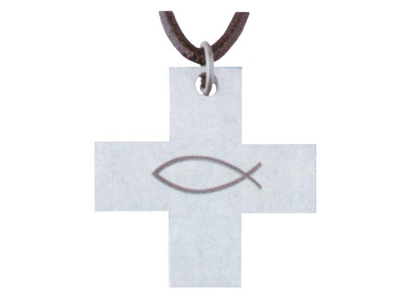 Edelstahlkreuz mit Schnur, 3 cm Edelstahlkreuz mit Schnur, 3 cm