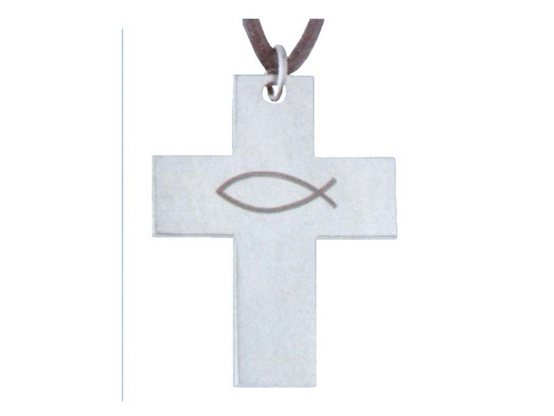 Edelstahlkreuz mit Schnur, 4 cm Edelstahlkreuz mit Schnur, 4 cm