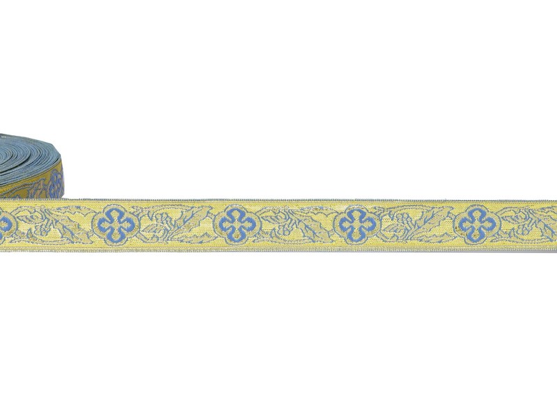 Borte gold/blau 2,5 cm Borte gold/blau 2,5 cm