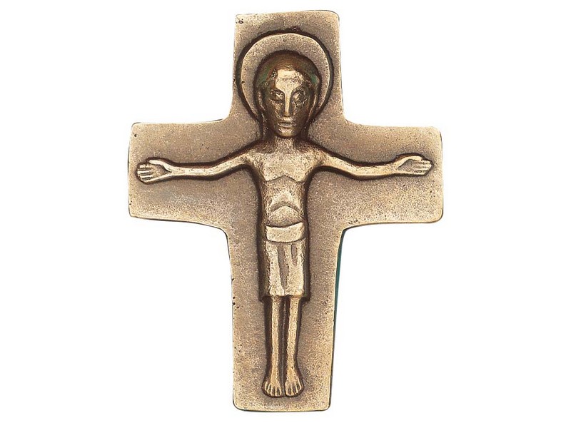 Bronzekreuz, Christus am Kreuz 8 x 6 cm