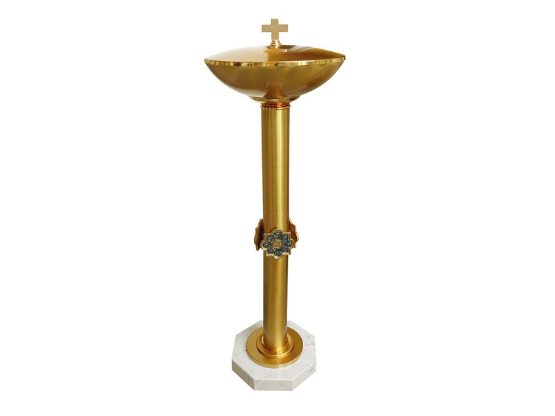 Taufbecken Messing poliert und lackiert H: 112cm ø 40cm Taufbecken Messing poliert und lackiert H: 112cm ø 40cm