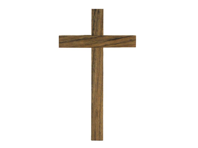 Holzkreuz mit Kordel, dunkel, 10 x 7 cm