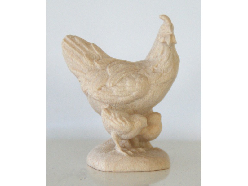 Henne mit Kücken für 12 cm Figuren natur Henne mit Kücken für 12 cm Figuren natur