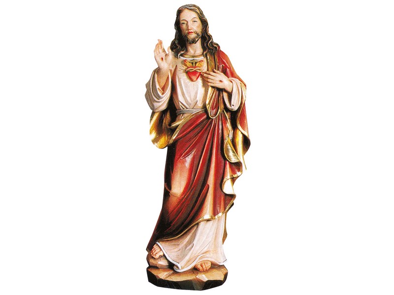 Herz Jesu holzgeschnitzt 38 cm bemalt Herz Jesu holzgeschnitzt 38 cm bemalt