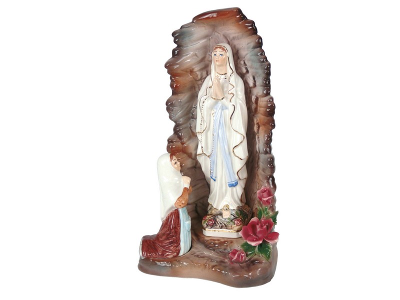 Lourdes Mad. m. Bernadette i. Grotte Porzellan bemalt H:34cm Lourdes Mad. m. Bernadette i. Grotte Porzellan bemalt H:34cm