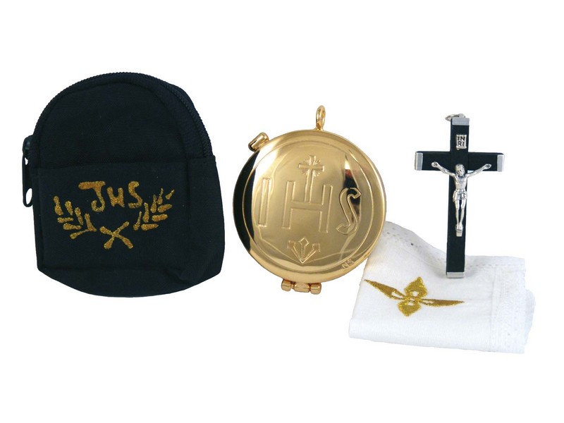 Pyxis ø 5,5 cm mit Kreuz und Tuch Pyxis ø 5,5 cm mit Kreuz und Tuch
