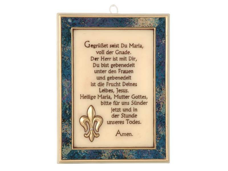 Wachsbild 'Gegrüßet seist...', B/H: 17,5x23,5 cm Wachsbild 'Gegrüßet seist...', B/H: 17,5x23,5 cm