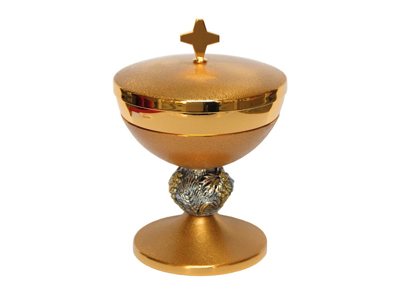 Ciborium Messing vergoldet, geätzt mit Struktur ø 14 cm Ciborium Messing vergoldet, geätzt mit Struktur ø 14 cm