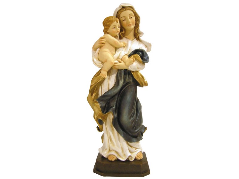 Madonna mit Kind, Kunstguss, bemalt, 46 cm