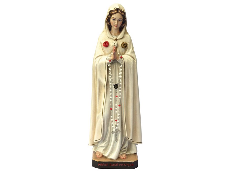 Madonna Rosa Mystica holzgeschn. bemalt 50 cm