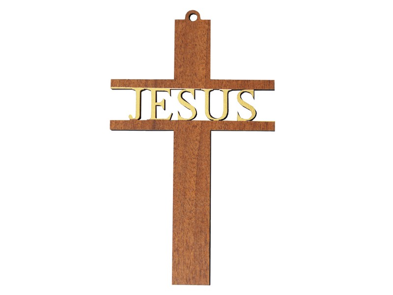 Holzkreuz 'JESUS', 15 cm