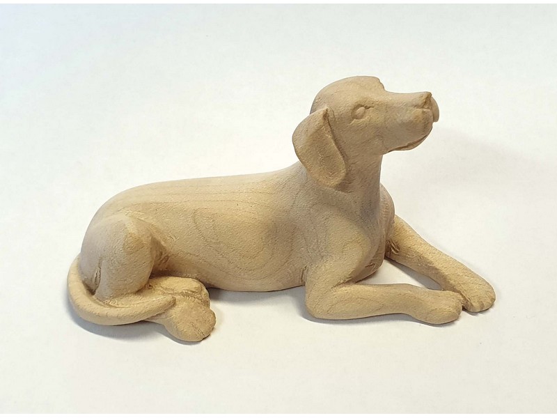 Hund geschnitzt für 13 cm Figuren natur