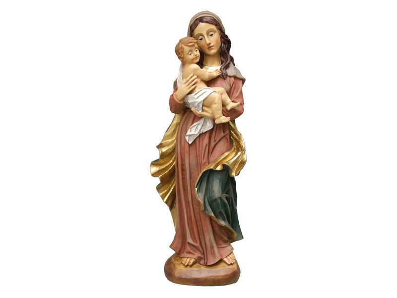 Madonna mit Kind, Gussfigur 30 cm bemalt