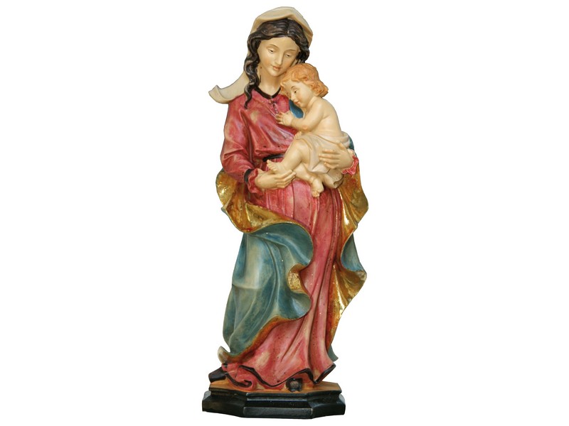 Madonna mit Kind, Kunstgussfigur 12 cm bemalt