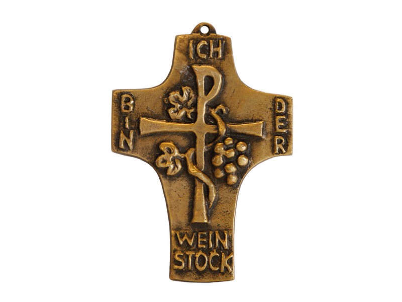 Bronzekreuz, Ich bin der Weinstock, 9,5 cm