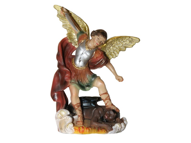 Heiliger Michael, Kunstguss bemalt H: 12 cm *v* Heiliger Michael, Kunstguss bemalt H: 12 cm *v*