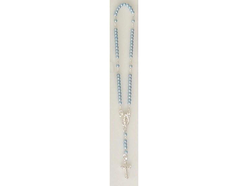 Rosenkranz - Mini blaue Perlen, L: 14 cm