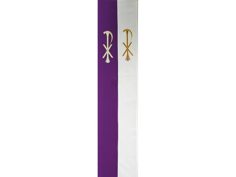 Doppel-Stola weiß/violett mit großem PAX