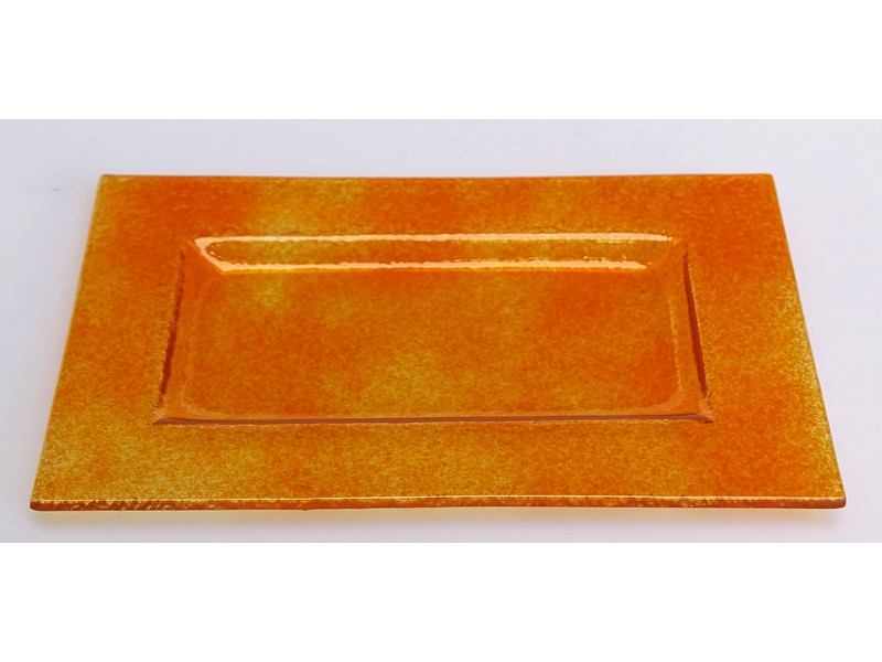 Glasschale rechteckig 14x22 cm orange