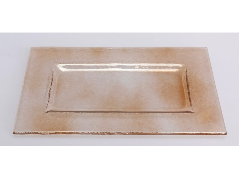 Glasschale rechteckig 14x22 cm antikrosa Glasschale rechteckig 14x22 cm antikrosa