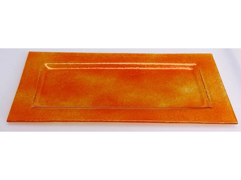 Glasschale rechteckig 17x34 cm orange Glasschale rechteckig 17x34 cm orange