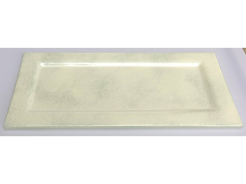 Glasschale rechteckig 17x34 cm weissopal