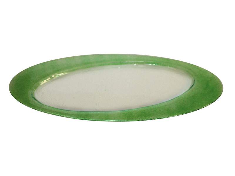 Glasteller oval 38x16cm, chromgrün Glasteller oval 38x16cm, chromgrün