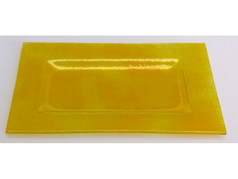 Glasschale rechteckig 14x22 cm gelbopal Glasschale rechteckig 14x22 cm gelbopal