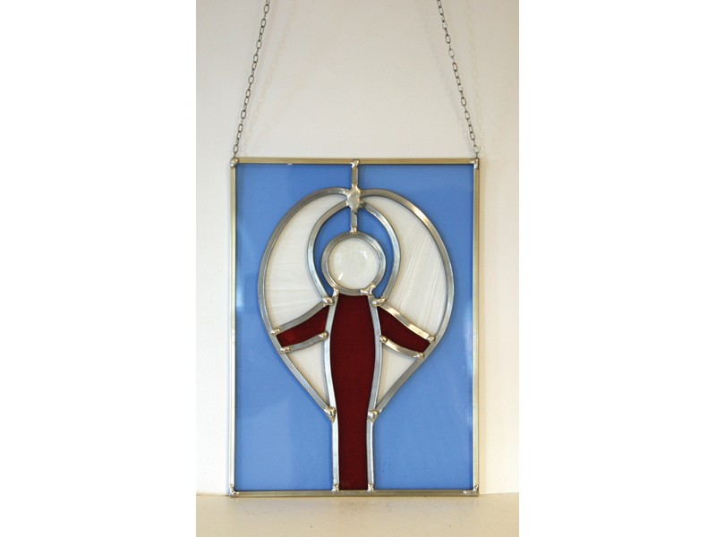 Fensterbild Glas 'Engel' Tiffany, 30x22 cm Fensterbild Glas 'Engel' Tiffany, 30x22 cm