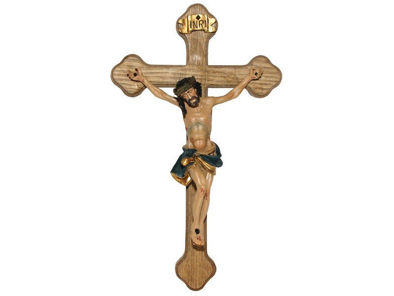 Kreuz mit Korpus, Kunstguss bemalt Gesamthöhe 26 cm Kreuz mit Korpus, Kunstguss bemalt Gesamthöhe 26 cm