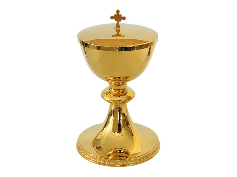 Ciborium Messing vergoldet m. Deckel, H: 15 cm Cuppa ø 9,5cm Ciborium Messing vergoldet m. Deckel, H: 15 cm Cuppa ø 9,5cm