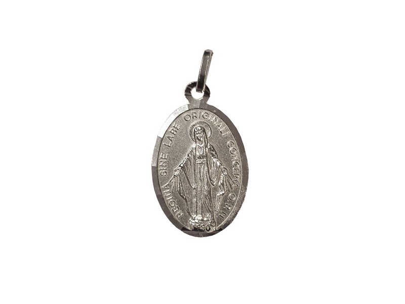 Marienmedaillon 2,5 cm Silber, Madonna Miracolosa Marienmedaillon 2,5 cm Silber, Madonna Miracolosa