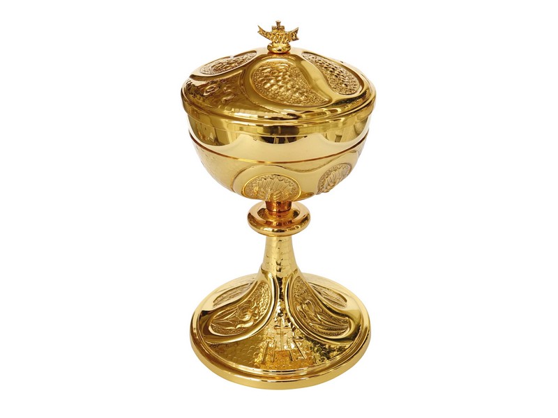 Ciborium Messing vergoldet, H: 22 cm Ciborium Messing vergoldet, H: 22 cm
