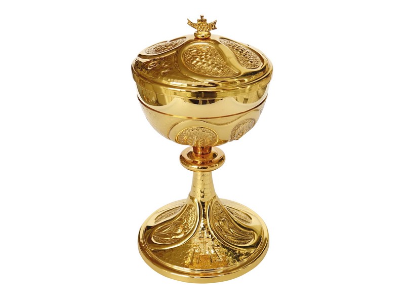 Ciborium Messing vergoldet, H: 22 cm