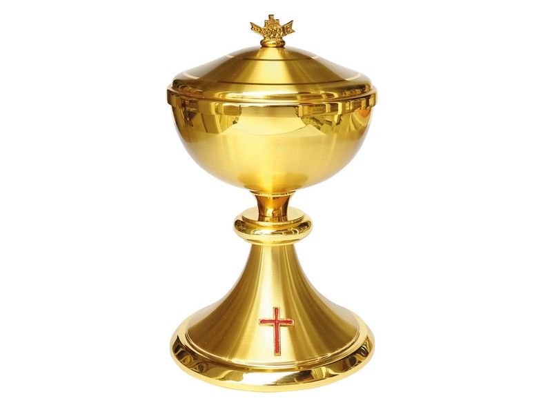 Ciborium Messing vergoldet, H: 19 cm