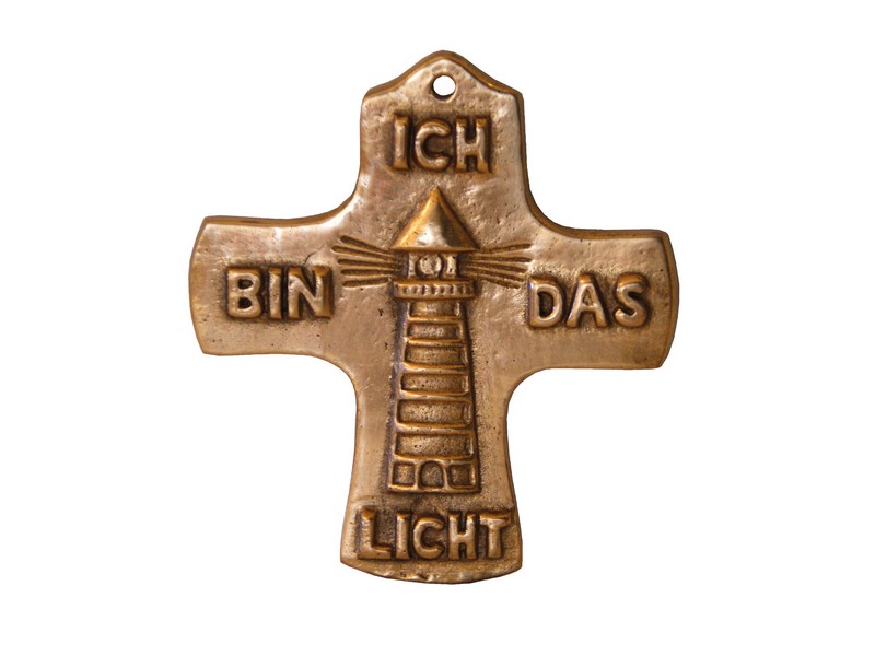 Bronzekreuz, Ich bin das Licht, 9 cm