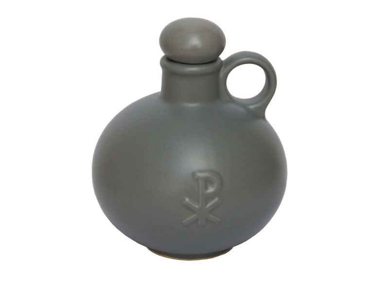 Weihwasserflasche mit PX, grau H: 14 cm, B: 11 cm