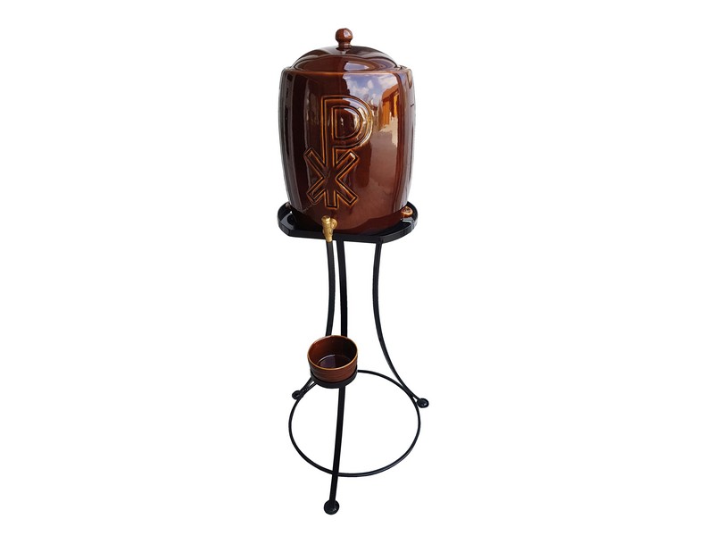 Weihwasserbehälter braun ca. 25 lt. inkl. Ständer h: 135 cm Weihwasserbehälter braun ca. 25 lt. inkl. Ständer h: 135 cm