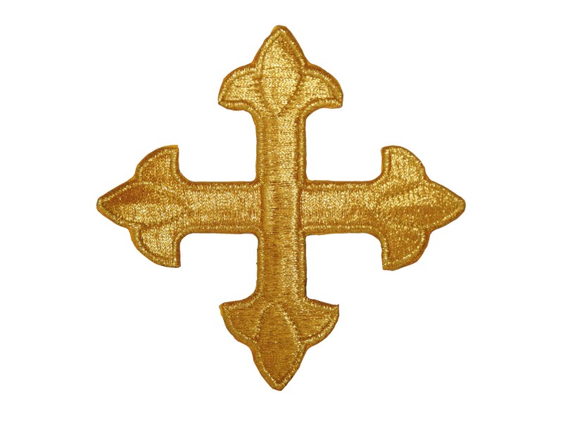 Applikation Kreuz gold 12 cm zum Aufnähen Applikation Kreuz gold 12 cm zum Aufnähen